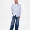 Camisas Oxford holgadas para uniforme infantil