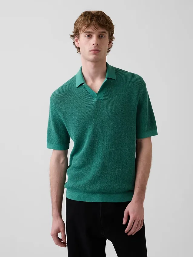 Camisas polo tipo camp de mezcla de lino