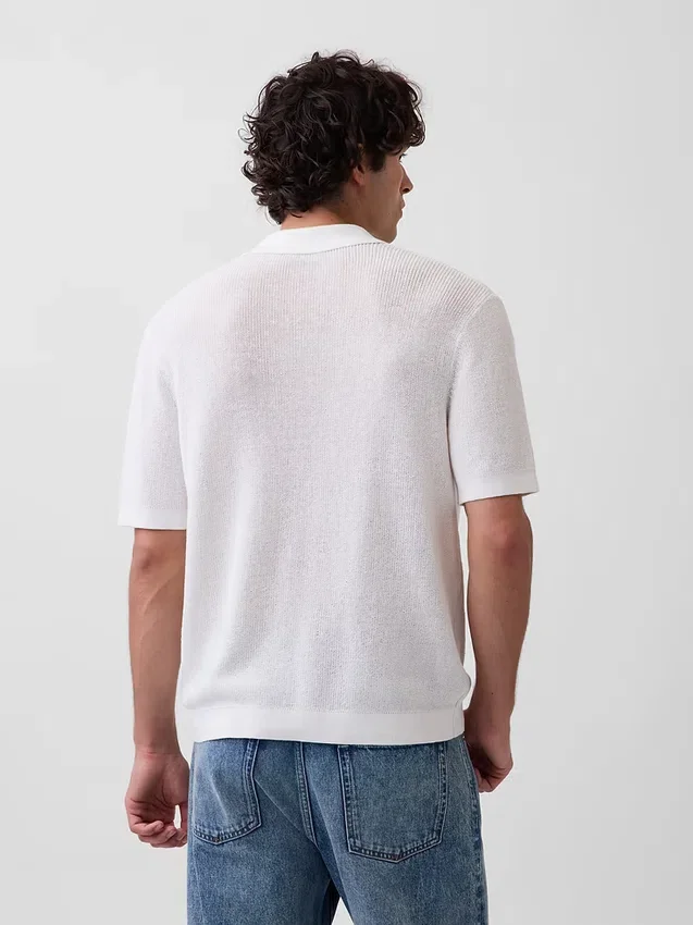 Camisas polo tipo camp de mezcla de lino