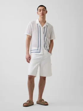 Camisas tipo jersé con cuello «Camp» a rayas