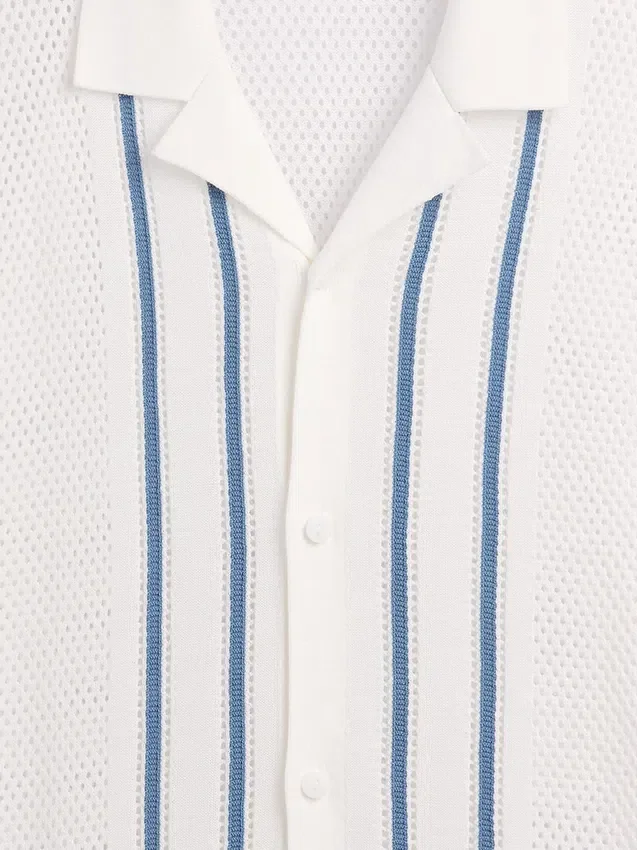Camisas tipo jersé con cuello «Camp» a rayas