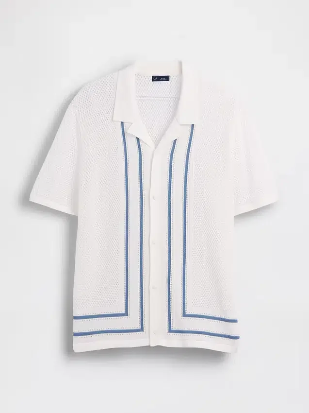 Camisas tipo jersé con cuello «Camp» a rayas