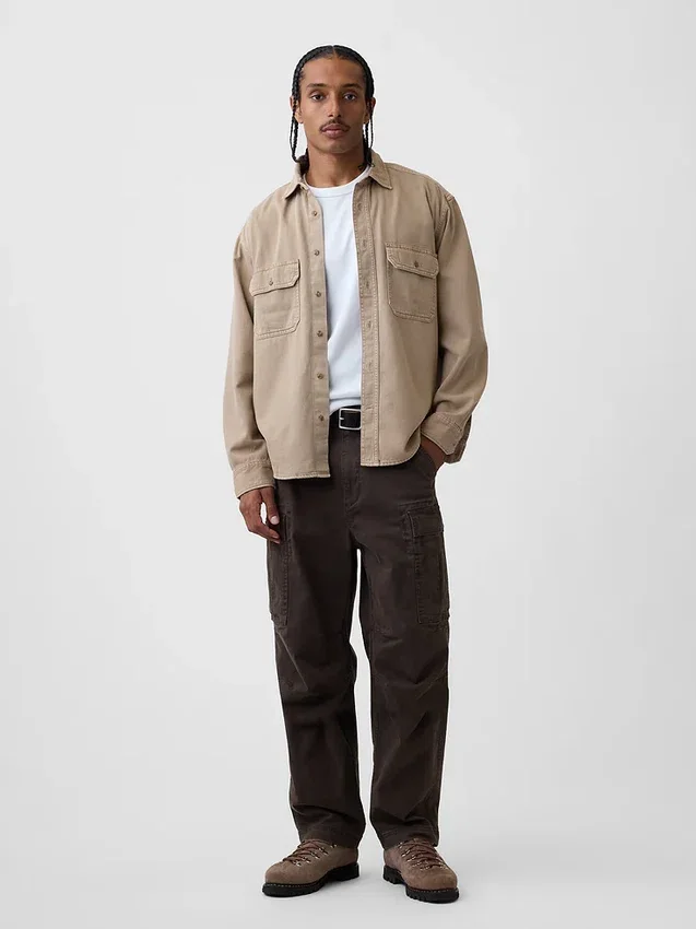 Camisas utilitarias holgadas de mezclilla ultrasuaves