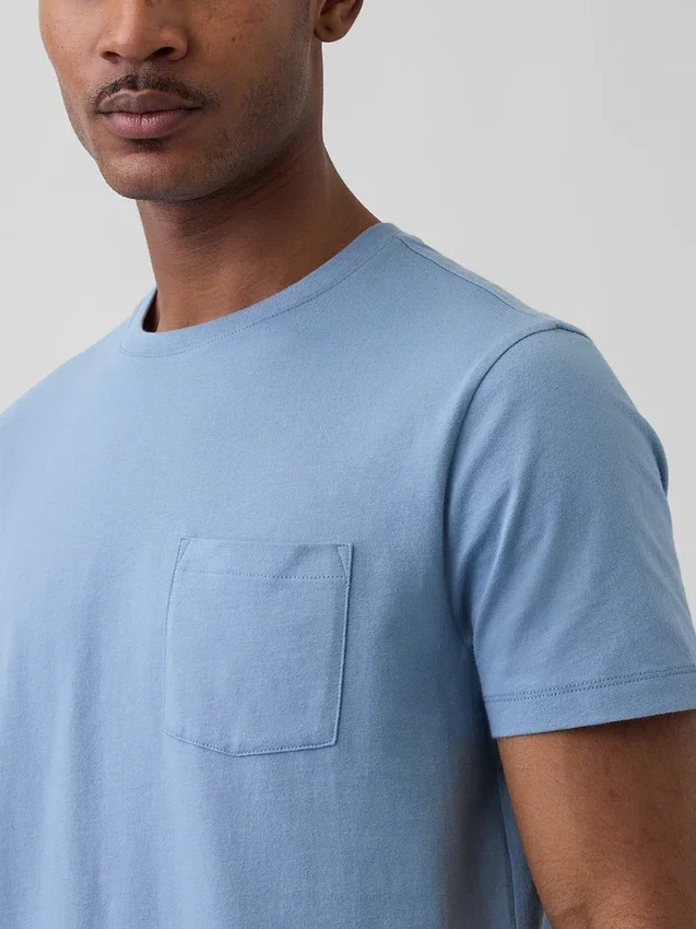 Camiseña con bolsillo de algodón orgánico para adultos