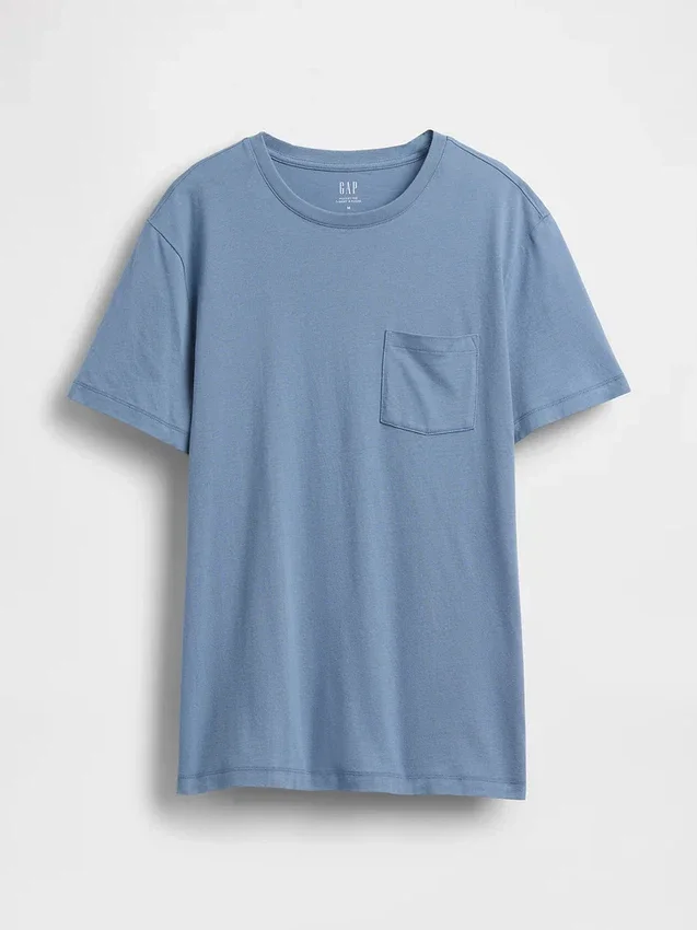 Camiseña con bolsillo de algodón orgánico para adultos