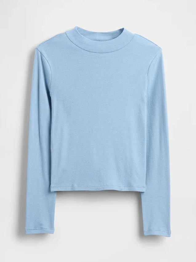Camiseña de cuello alto acanalado para niños