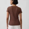 Camiseña de cuello redondo con punto pointelle