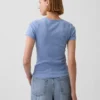 Camiseña de cuello redondo con punto pointelle