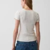 Camiseña de cuello redondo con punto pointelle