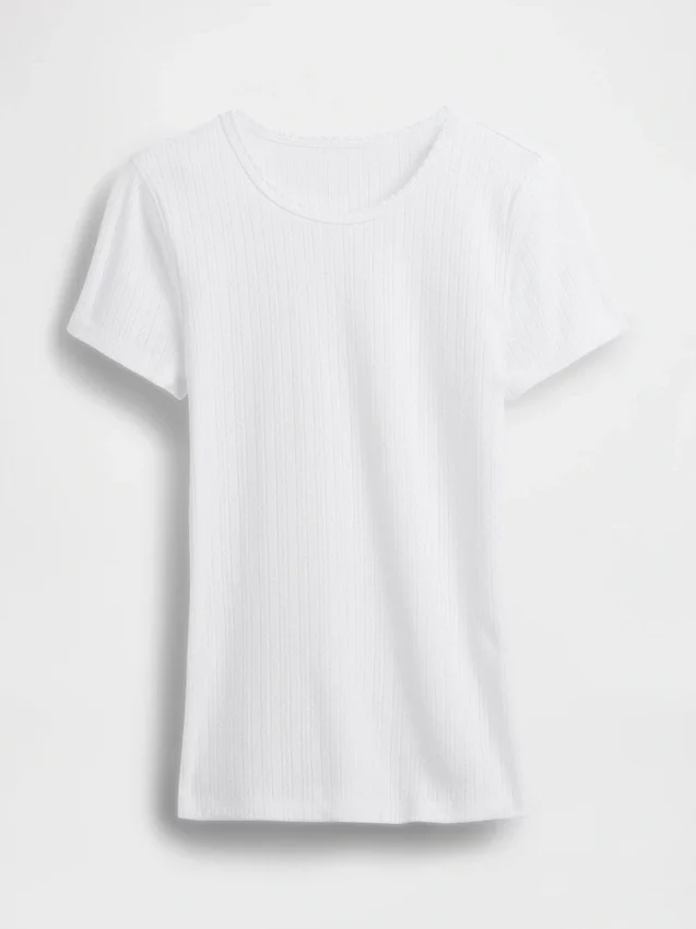 Camiseña de cuello redondo con punto pointelle