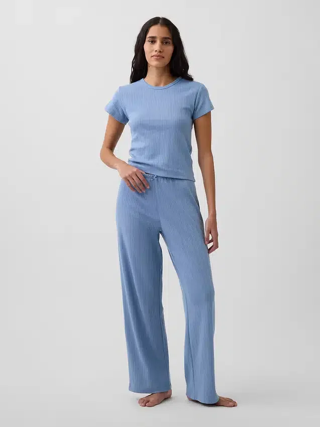 Camiseña de pijama de punto Pointelle