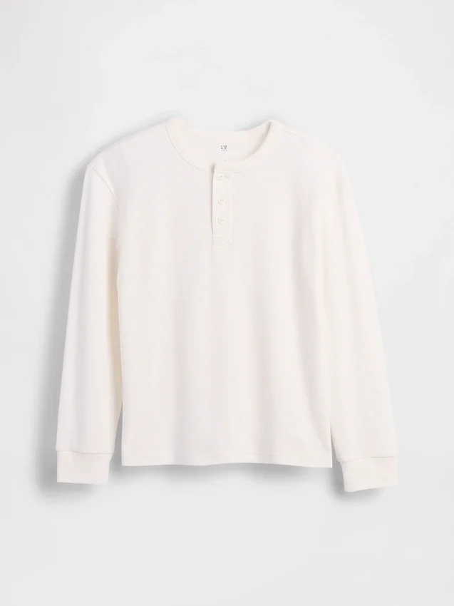Camiseña holgada de niños estilo Henley