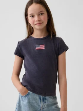Camiseña infantil de canalé con bordados