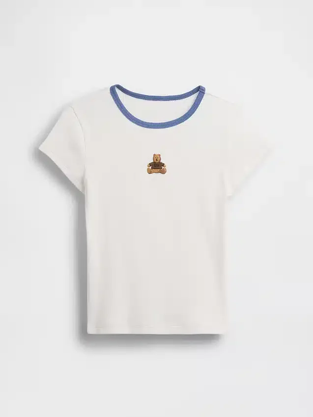 Camiseña infantil de canalé con bordados