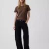 Camiseta 100 % algodón con efecto encogido auténtico