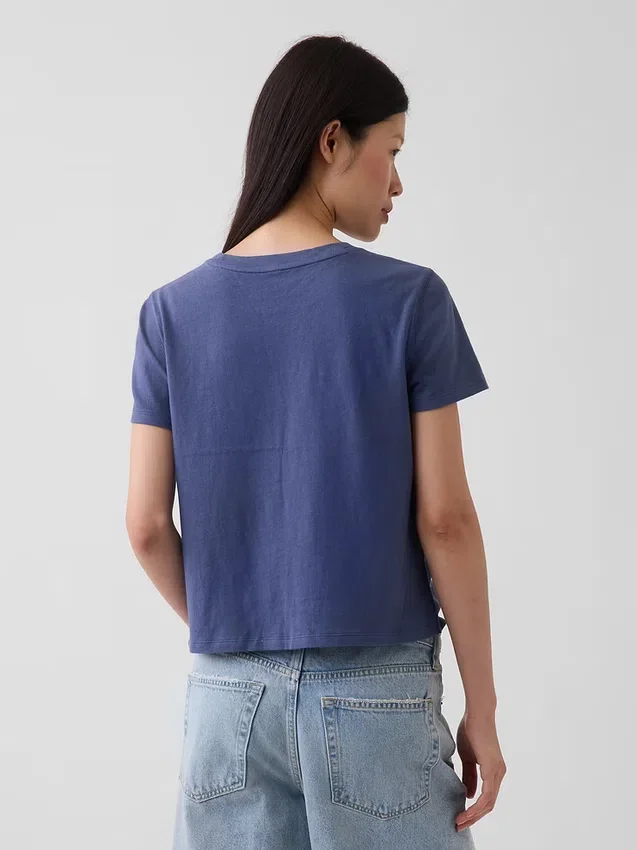 Camiseta 100 % algodón con efecto encogido auténtico