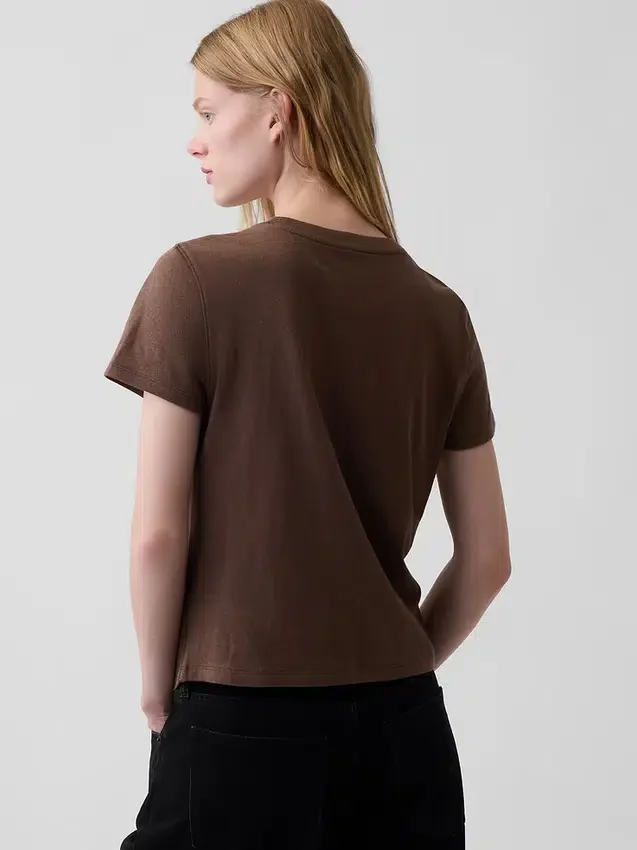 Camiseta 100 % algodón con efecto encogido auténtico