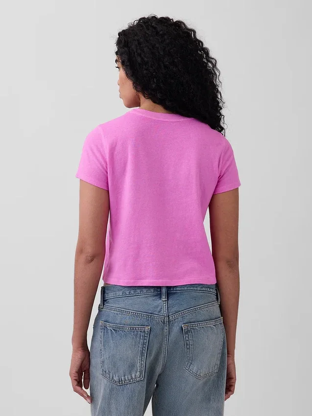 Camiseta 100 % algodón con efecto encogido auténtico