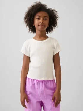 Camiseta ajustada de niño con canalé multicolor