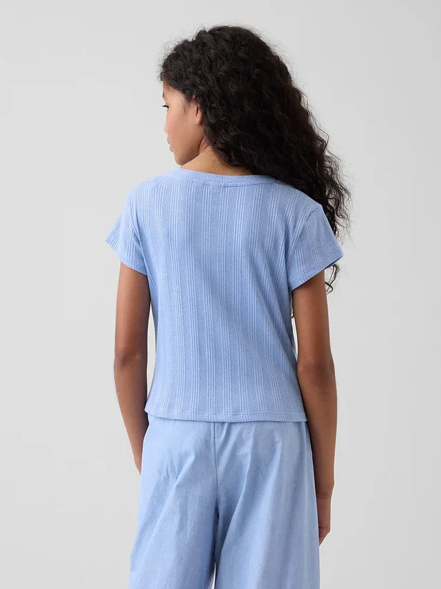 Camiseta ajustada de niño con canalé multicolor