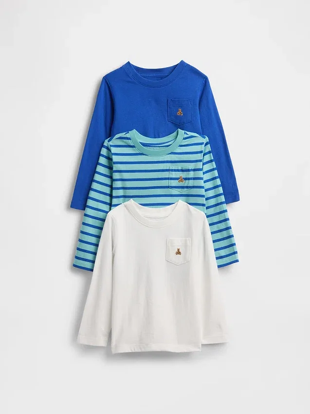 Camiseta con bolsillo para bebés y niños, combinable