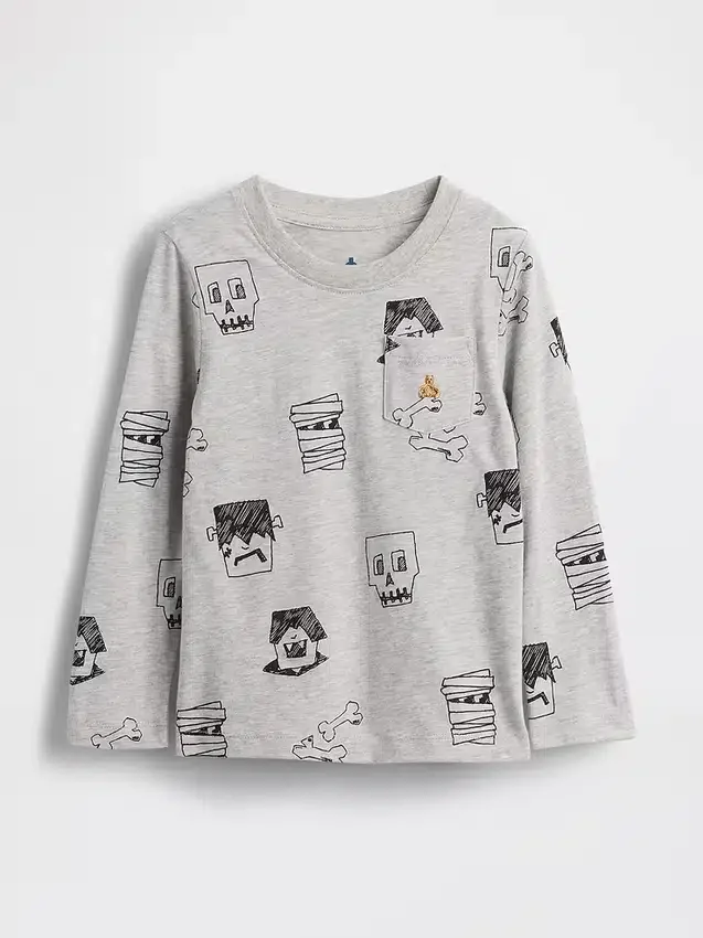 Camiseta con bolsillo para bebés y niños, combinable