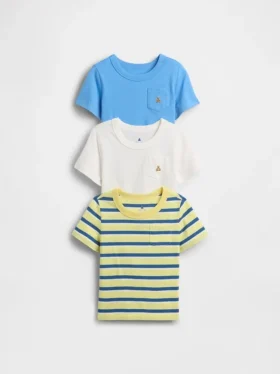 Camiseta con bolsillo para bebés y niños «Mix & Match» (paquete de 3)
