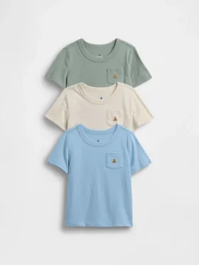 Camiseta con bolsillo para bebés y niños «Mix & Match» (paquete de 3)