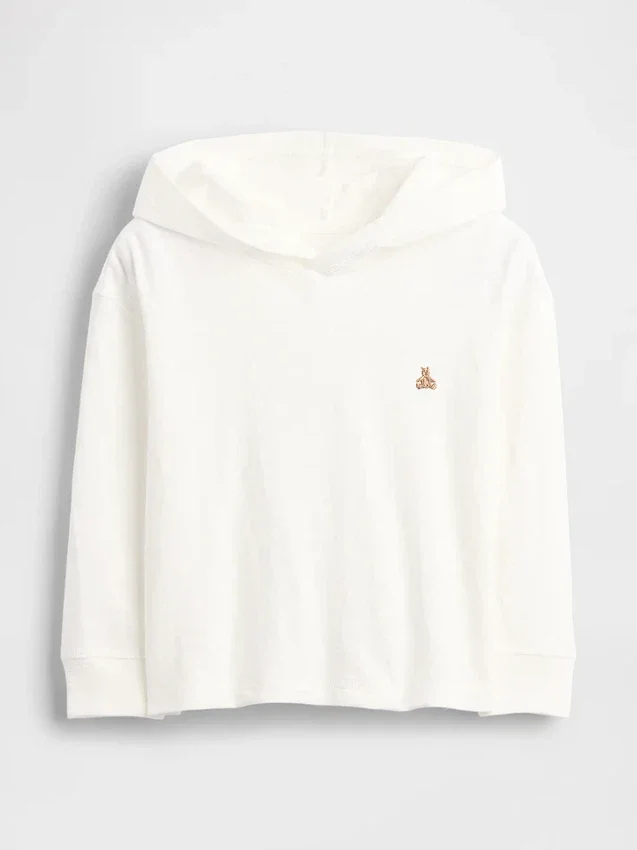 Camiseta con capucha de algodón orgánico para bebés y niños pequeños