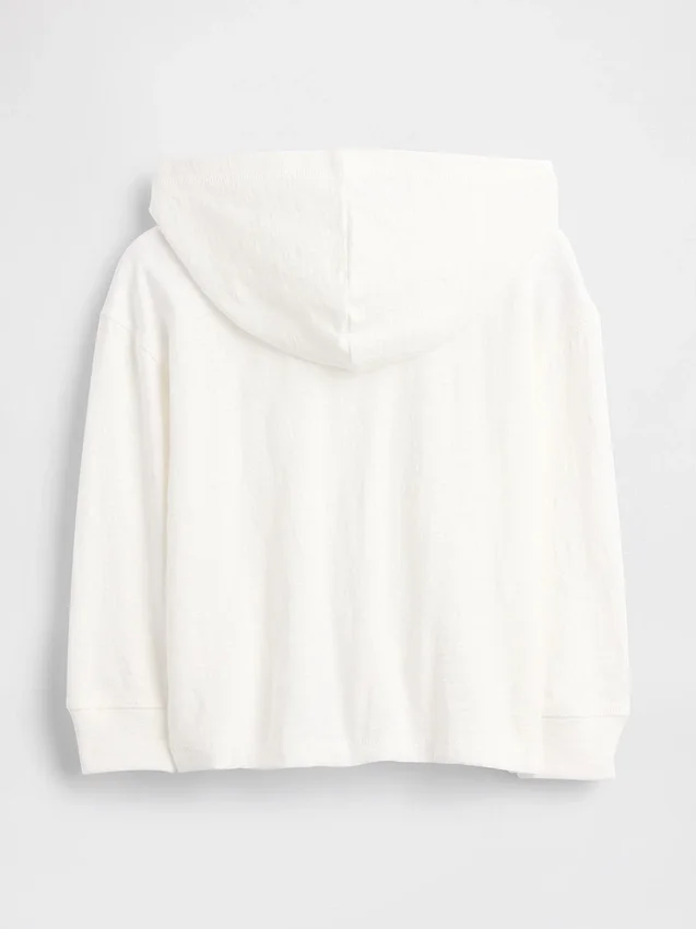 Camiseta con capucha de algodón orgánico para bebés y niños pequeños