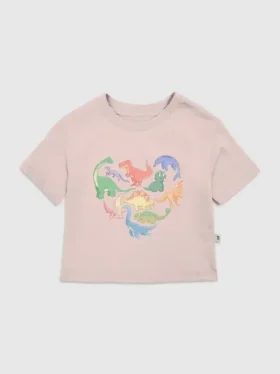 Camiseta con diseño «Corazones de dinosaurios» para niños pequeños