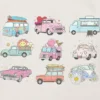 Camiseta con diseño de camiones y autos para niños pequeños