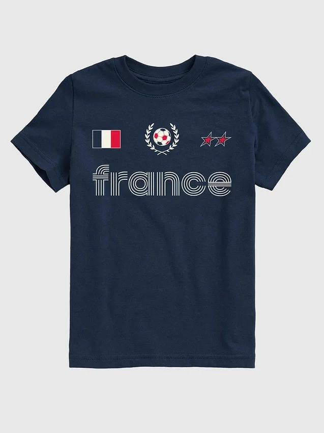 Camiseta con diseño de camiseta de fútbol de Francia para niños