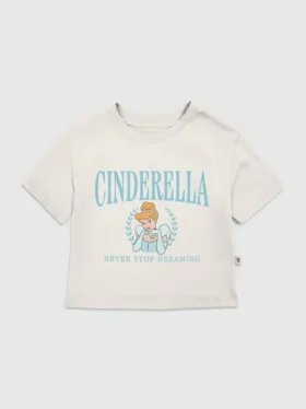 Camiseta con diseño de Cenicienta estilo universitario para niños pequeños