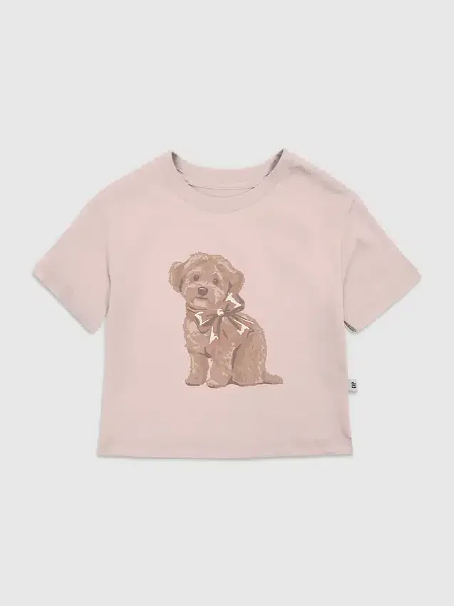 Camiseta con diseño de lazo de perrito para niños pequeños