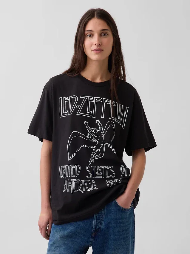 Camiseta con diseño de Led Zeppelin de corte holgado