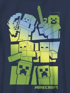Camiseta con diseño de Minecraft para niños: Steve y Alex contra los mobs