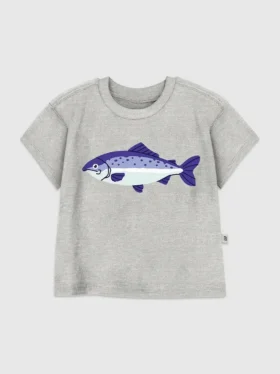Camiseta con diseño de pez para niños pequeños