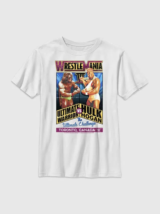 Camiseta con diseño de Ultimate Warrior de la WWE para niños