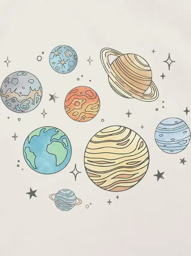 Camiseta con diseño «Planets Jumble» para niños pequeños