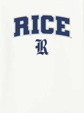 Camiseta con el Arch Logo de la Universidad de Rice como diseño secundario