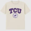 Camiseta con el sello universitario de la Universidad Cristiana de Texas (TCU) en diseño gráfico oscuro
