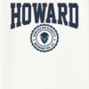Camiseta con el sello universitario de la Universidad de Howard en diseño gráfico oscuro