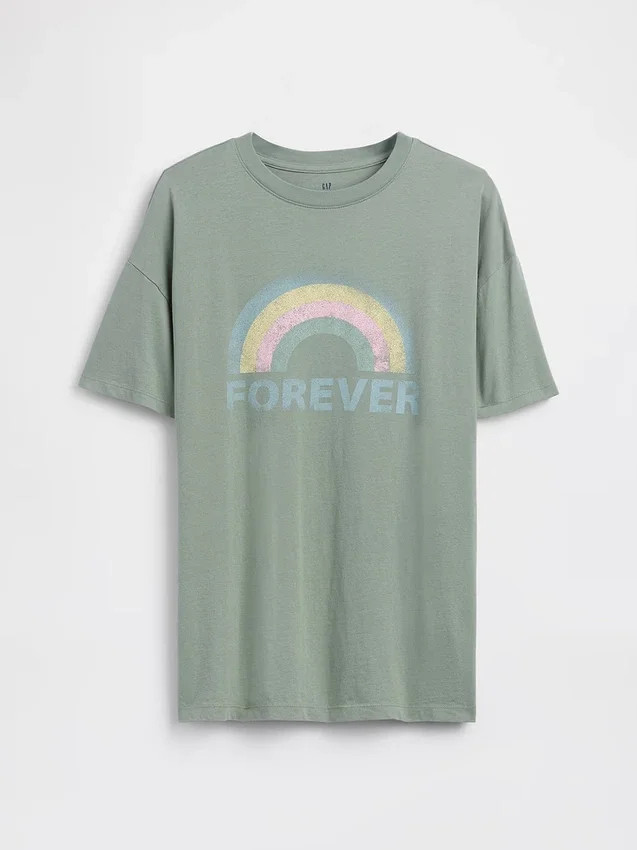 Camiseta con estampado para niños, estilo túnica oversize