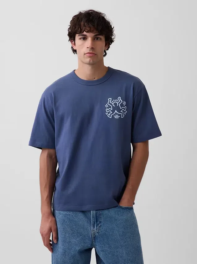 Camiseta con gráfico de Keith Haring de corte oversize