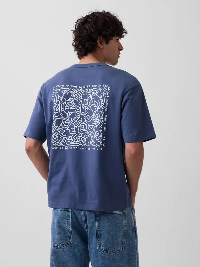 Camiseta con gráfico de Keith Haring de corte oversize