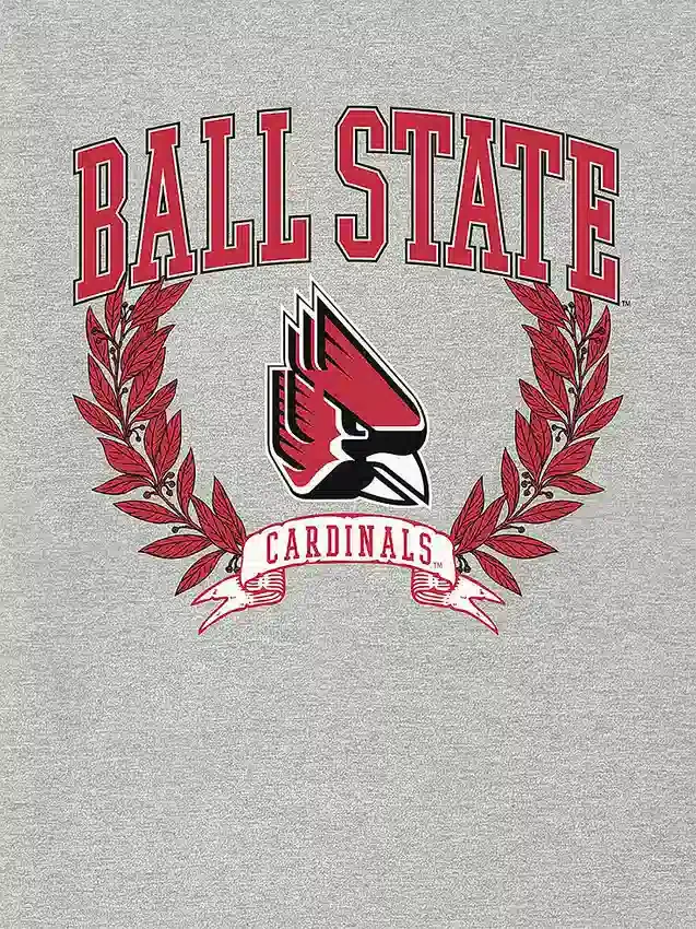 Camiseta con gráfico oscuro de los Laurels de la Universidad Ball State