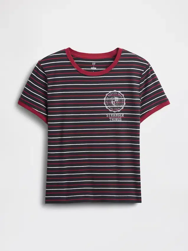 Camiseta corta de algodón orgánico Vintagesoft de «Stranger Things»