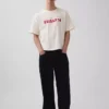 Camiseta corta de jersé grueso con logotipo de Ouigap