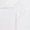 Camiseta corta de jersey de punto tupido con hombros al aire